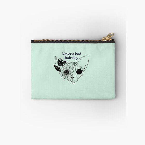 Item preview, Never a bad hair day - Hairless Sphynx Cat Skull with a Sunflower - Funny Animal Quote - Line Drawing Wrinkly Kitty - Illuminating Yellow designed and sold by AnanasArt.