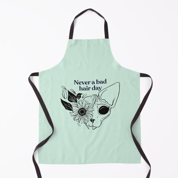 Item preview, Never a bad hair day - Hairless Sphynx Cat Skull with a Sunflower - Funny Animal Quote - Line Drawing Wrinkly Kitty - Illuminating Yellow designed and sold by AnanasArt.