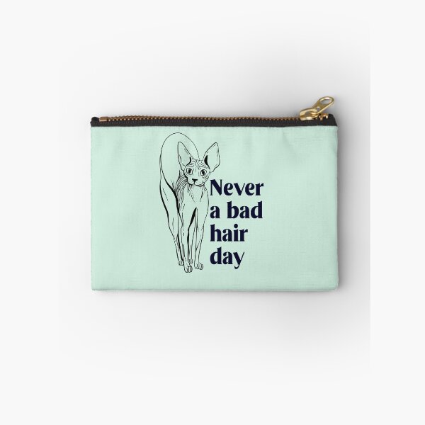 Item preview, Never a bad hair day - Hairless Sphynx Cat Arching Her Back - Funny Animal Quote - Line Drawing Wrinkly Kitty- Illuminating Yellow designed and sold by AnanasArt.