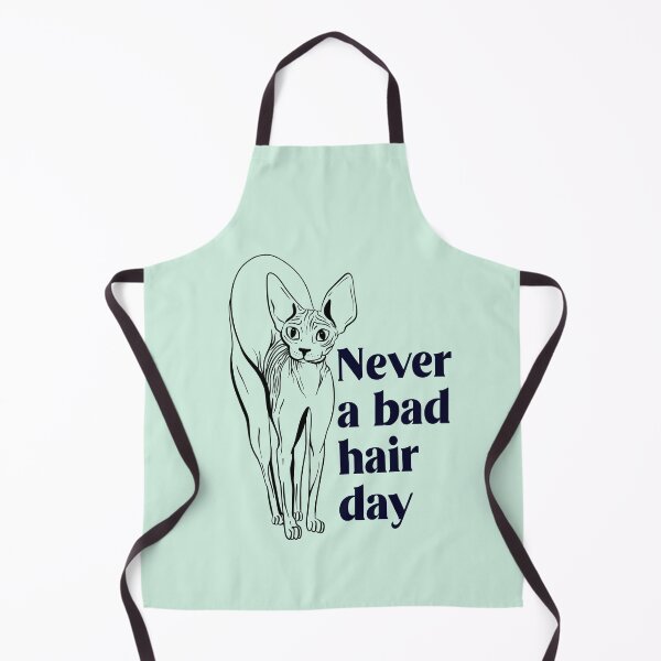 Item preview, Never a bad hair day - Hairless Sphynx Cat Arching Her Back - Funny Animal Quote - Line Drawing Wrinkly Kitty- Illuminating Yellow designed and sold by AnanasArt.