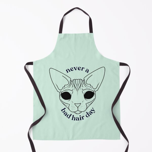 Item preview, Never a bad hair day - Hairless Sphynx Cat With Demon Eyes - Funny Animal Quote - Line Drawing Wrinkly Kitty - Illuminating Yellow designed and sold by AnanasArt.