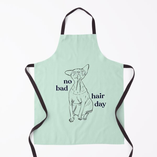 Item preview, Never a bad hair day - Chubby Hairless Sphynx Cat - Funny Quote - Line Drawing Wrinkly Kitty - Blush Pink - Illuminating Yellow designed and sold by AnanasArt.