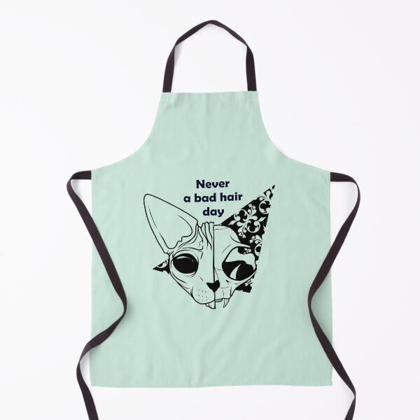 Item preview, Never a bad hair day - Hairless Sphynx Cat Skull - Funny Quote - Line Drawing Wrinkly Kitty - Blush Pink - Illuminating Yellow designed and sold by AnanasArt.