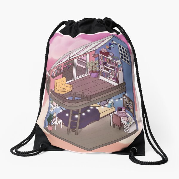 Stargazing Isometric Room Drawstring Bag
