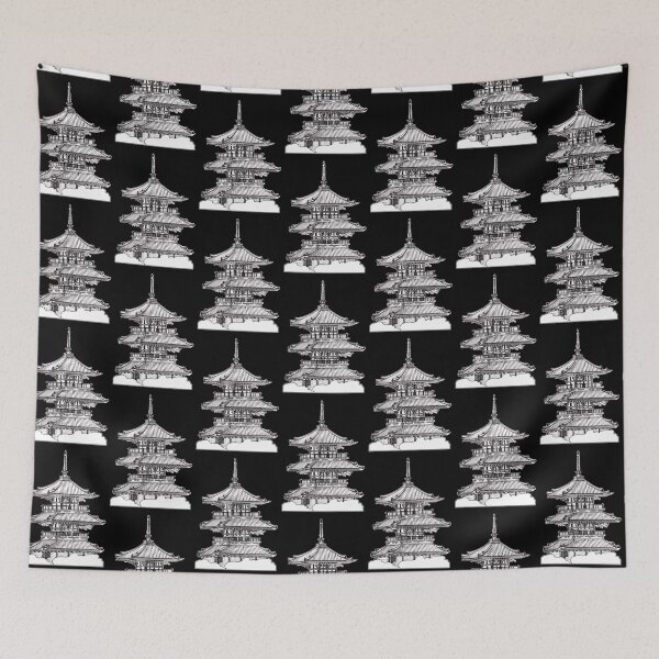 Item preview, Sketch Saigantoji pagoda  designed and sold by Karolien Kenis.