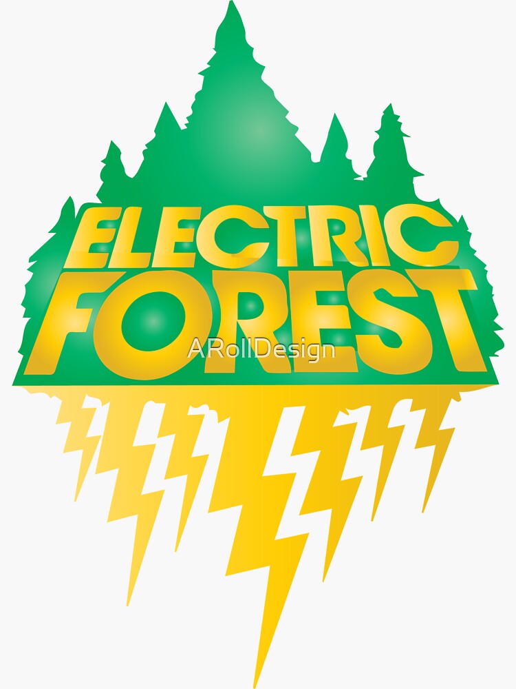 "Electric Forest Logo Colors green and gold" Sticker by ARollDesign