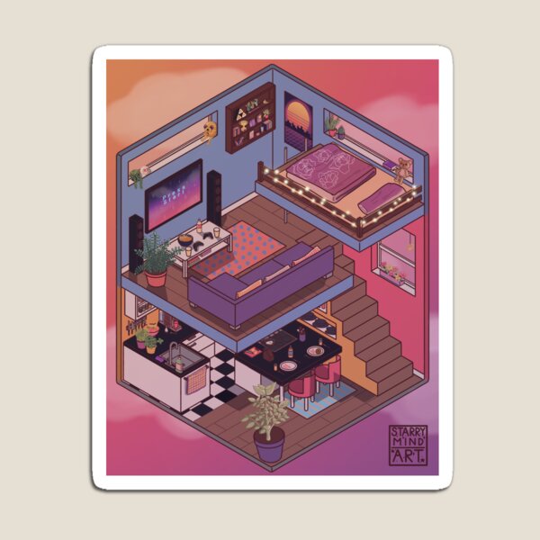 Small Apartment with Cute Kitchen Corner Magnet