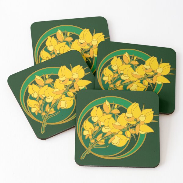 Item preview, Golden Yellow Gorse Flowers on Spiny Shrub Branches designed and sold by warriston.