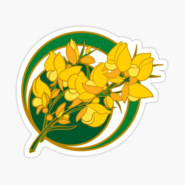 Item preview, Golden Yellow Gorse Flowers on Spiny Shrub Branches designed and sold by warriston.