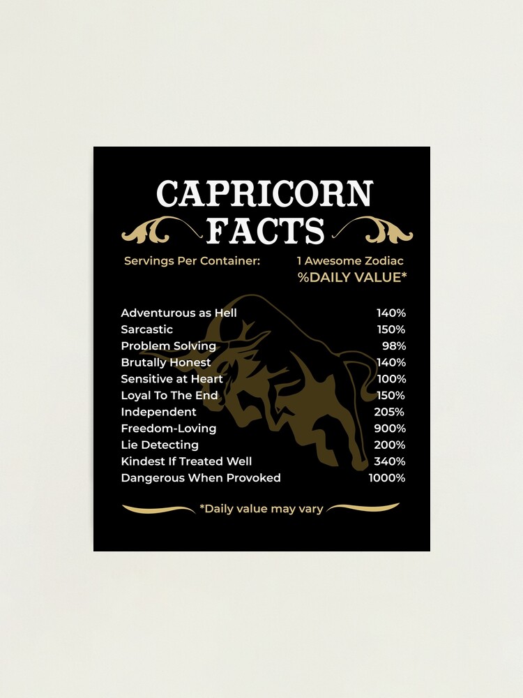 Capricorns Characteristics Astrology Zodiac Sign Horoscope Photographic Print