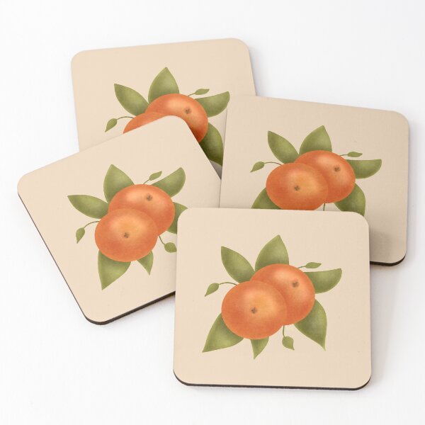 Item preview, Orange Fruit with Leaves Illustration  designed and sold by Lavender Mint Graphics.
