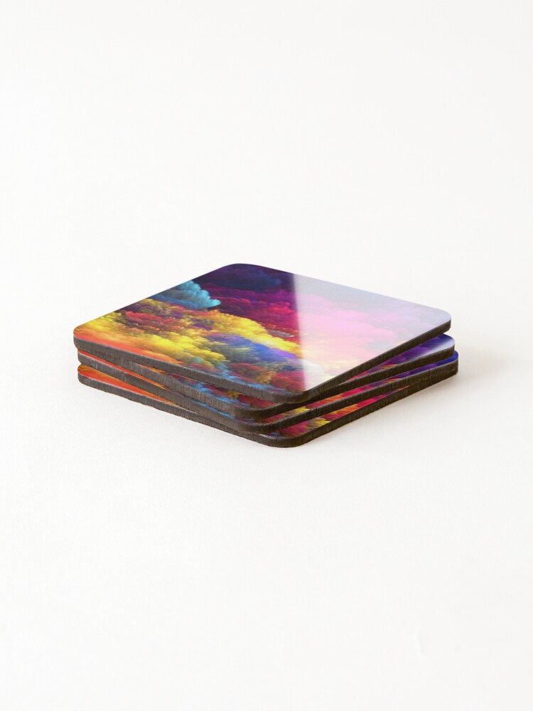 Thumbnail 4 of 5, Coasters (Set of 4), Thundercloud Rainbow designed and sold by ReesDesigns.