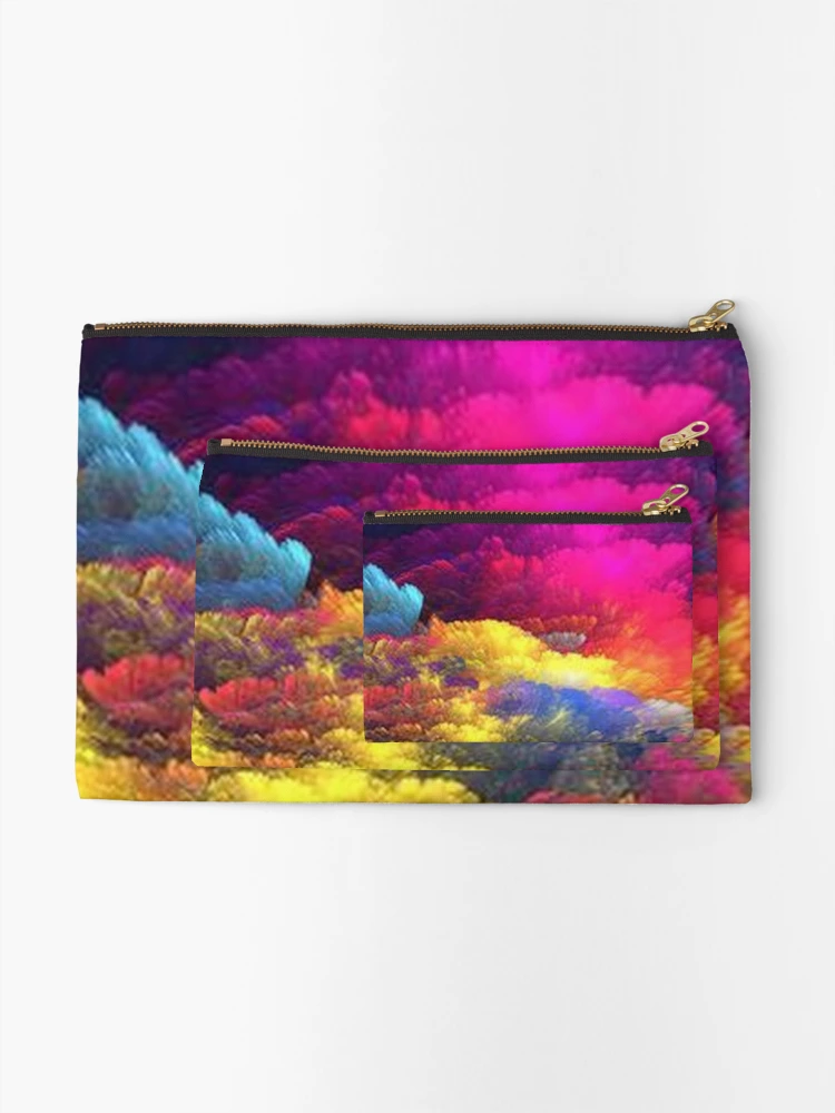 Thumbnail 2 of 4, Zipper Pouch, Thundercloud Rainbow designed and sold by ReesDesigns.