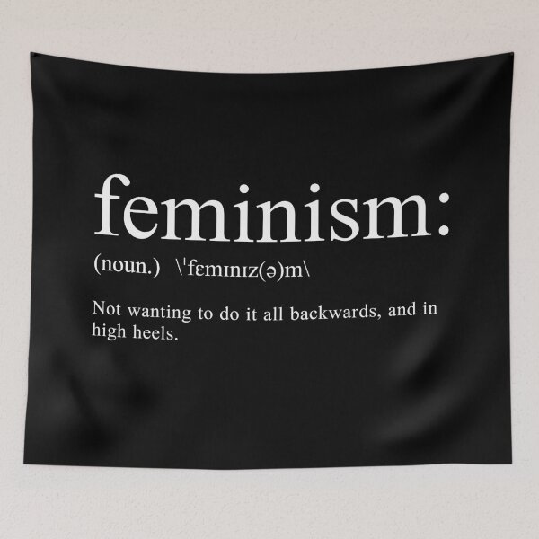 Item preview, Funny Feminism Definition: Backwards and High Heels (dark background) designed and sold by Civil-Woke.