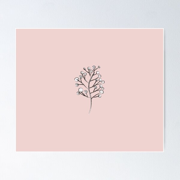 Item preview, Hand drawn minimal dusty pink flower design designed and sold by mayio_studio.