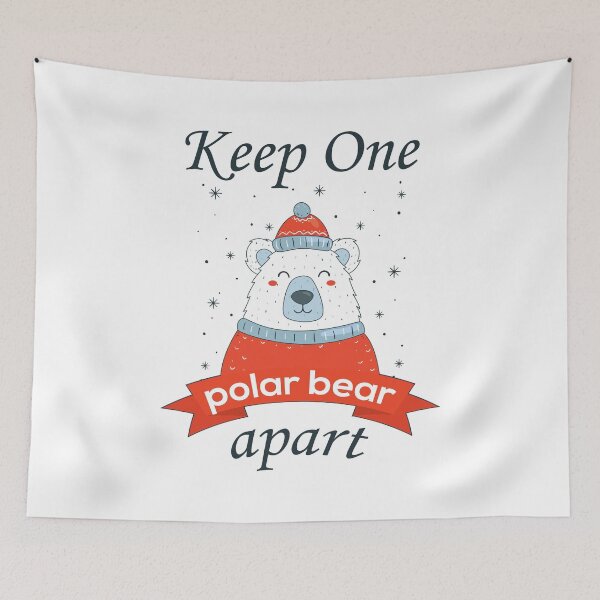 Item preview, Keep One Bear Apart Polar Bear Funny Christmas Coronavirus Joke 2020 designed and sold by Scratches Tees.