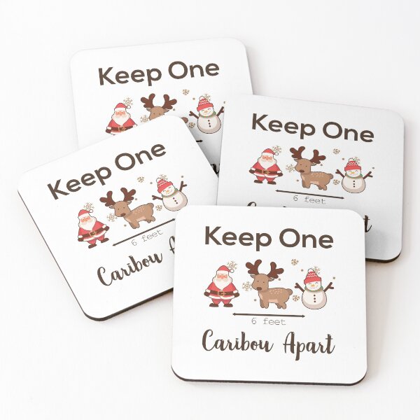 Item preview, Keep One Caribou Apart Funny Reindeer Christmas Covid Joke 2020 designed and sold by Scratches Tees.