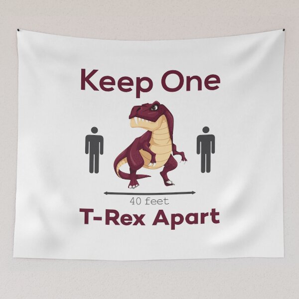 Item preview, Keep One T-Rex Apart Funny Dinosaurs Christmas and Coronavirus Joke 2020 designed and sold by Scratches Tees.