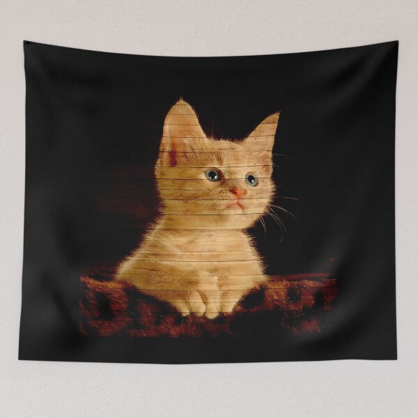 Item preview, Cute British Shorthair Cat on Wood Wall designed and sold by BestBash.