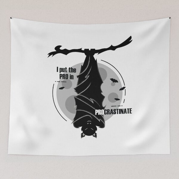 Item preview, Funny Bat I Put the Pro in Procrastinate designed and sold by CynthiaGraphics.