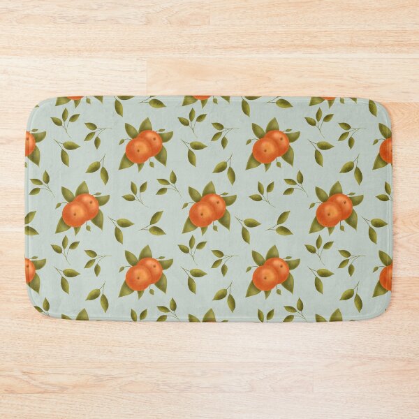 Item preview, Orange Summer Fruit Pattern on Teal Background  designed and sold by Lavender Mint Graphics.
