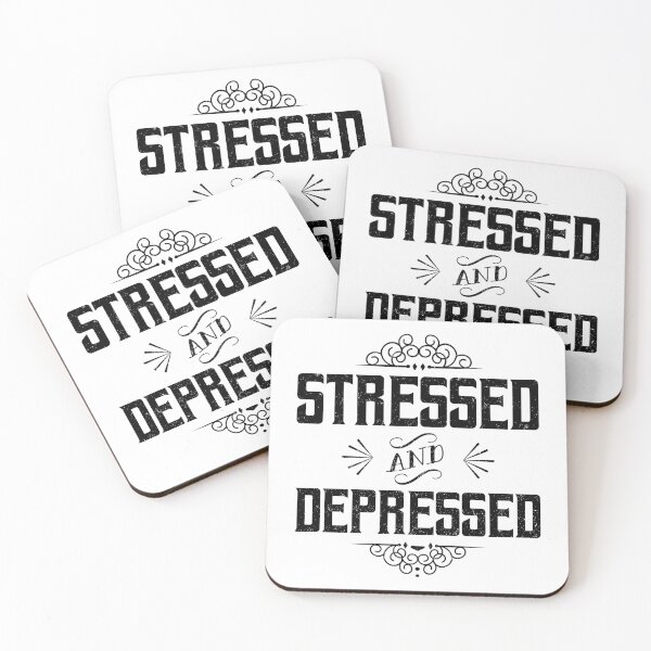 Item preview, Stressed Depressed, Vintage Typography designed and sold by foramelie.