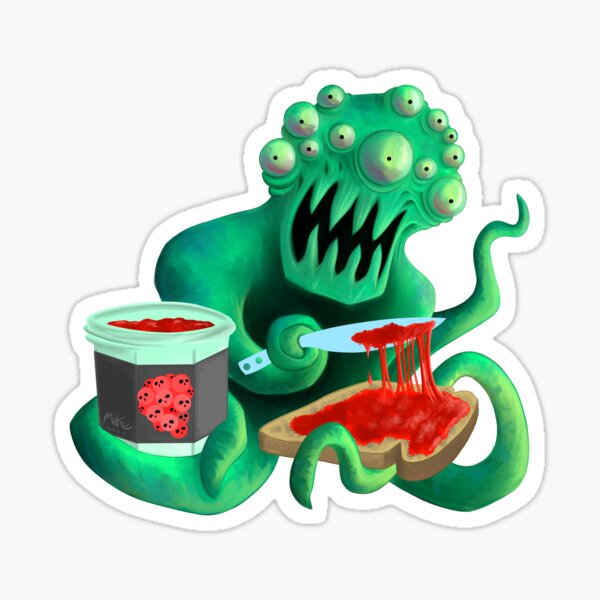 MAN SPREAD on Space Toast, an Alien Delicacy Sticker
