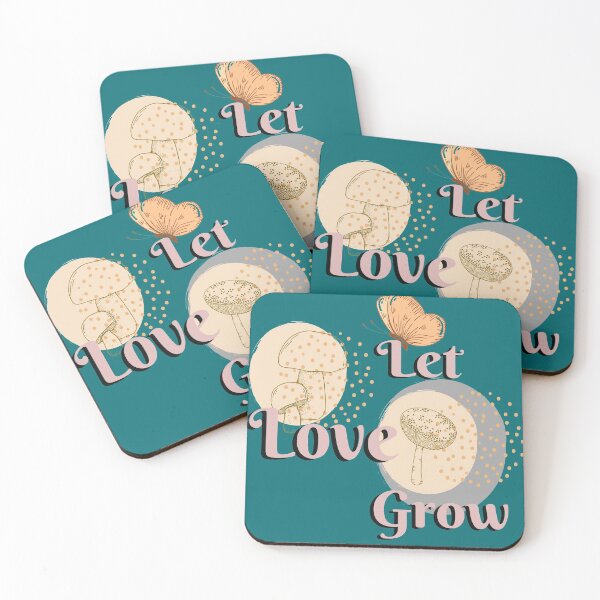 Item preview, Boho Let Love Grow Modern Aesthetic Mushrooms Lettering designed and sold by kestrada2906.