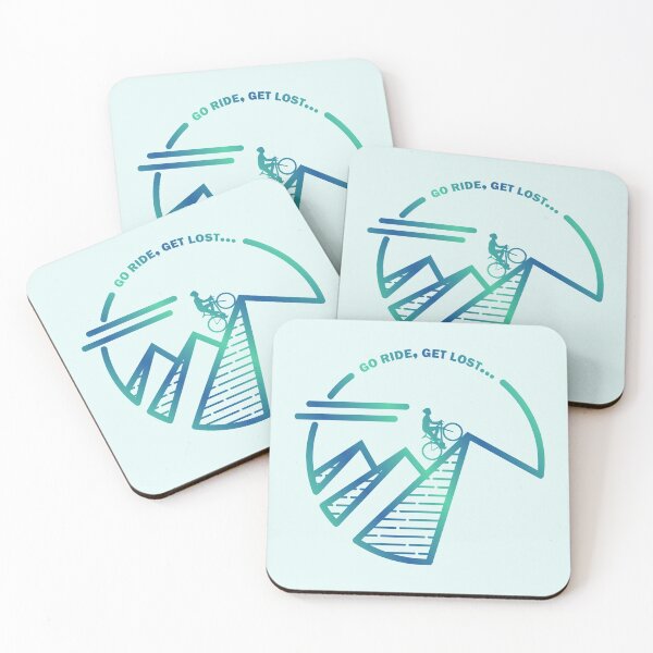 Item preview, Climbing Abstract Triple Peaks Green Blue Gradient designed and sold by RabeDesigns.