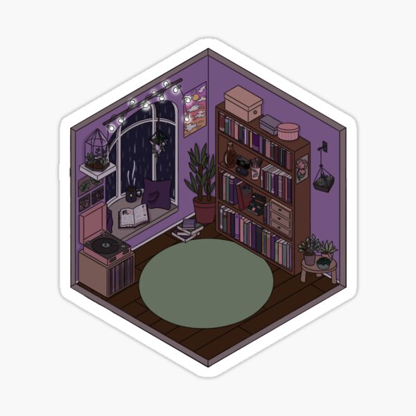 Cozy Isomertic Reading Space Sticker