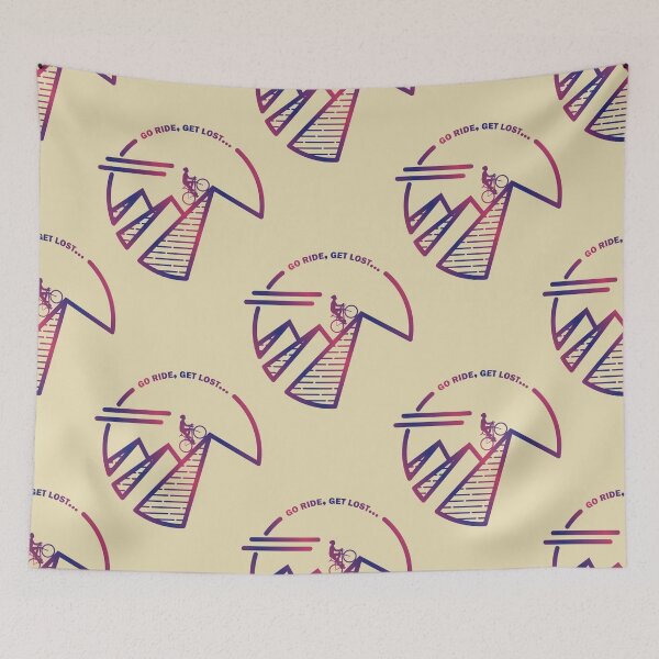 Item preview, Climbing Abstract Triple Peaks Purple Orange Gradient designed and sold by RabeDesigns.