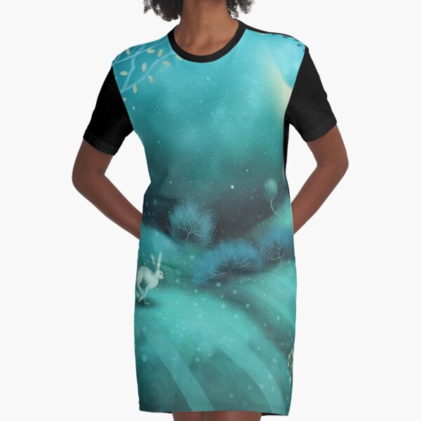 New Moon Hare Graphic T-Shirt Dress