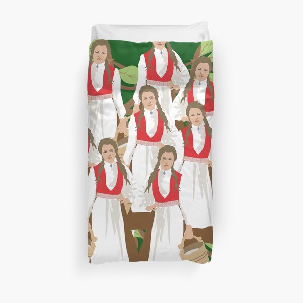 12 Days of Christmas: Eight Maids A Milking Duvet Cover