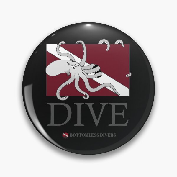 Item preview, Grey Octopus with Dive Flag and Grey Font designed and sold by BottomlessDiver.
