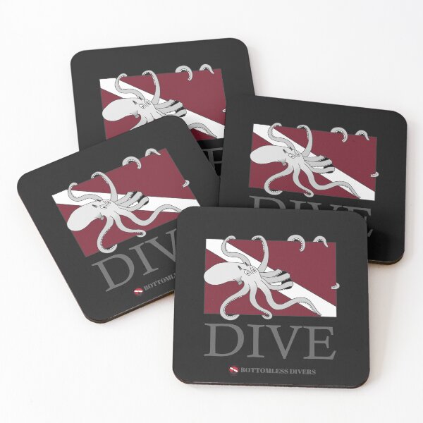 Item preview, Grey Octopus with Dive Flag and Grey Font designed and sold by BottomlessDiver.