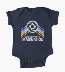 Body de manga corta para bebé Viaje en el logotipo de Imagination Distressed en estilo retro vintage
