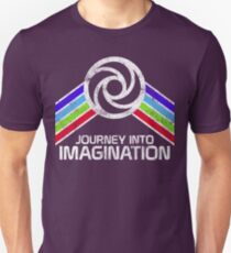 Reise in die Phantasie Distressed Logo im Vintage-Retro-Stil Unisex T-Shirt
