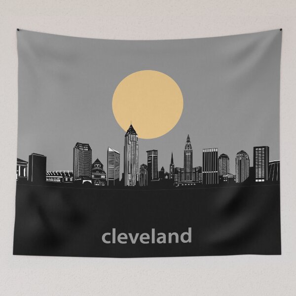 Item preview, cleveland skyline minimal designed and sold by BekimART2.