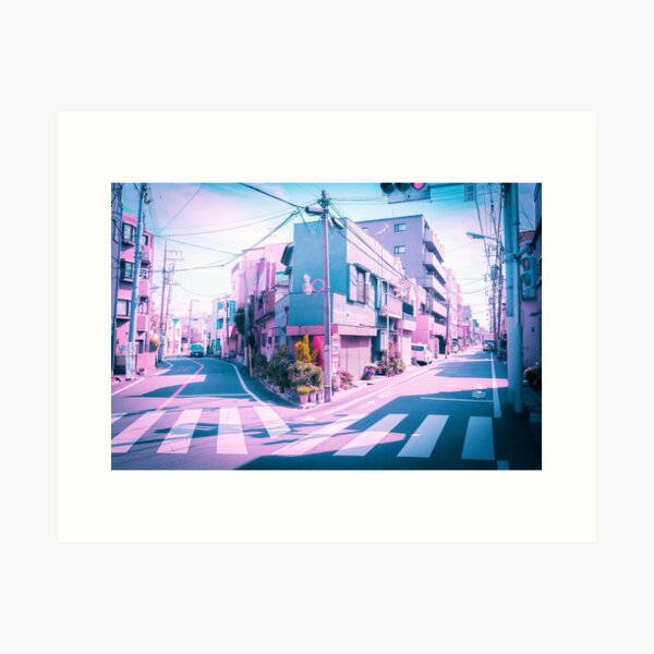 Item preview, Anime dans la vraie vie Journée d'été Vaporwave dans le quartier résidentiel de Tokyo designed and sold by TokyoLuv.