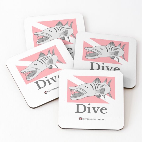 Item preview, Silver Barracuda on Dive Flag with Grey Font designed and sold by BottomlessDiver.