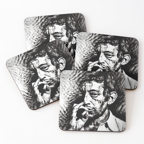 Item preview, Serge Gainsbourg blacks ne white drawing  designed and sold by Digibee.