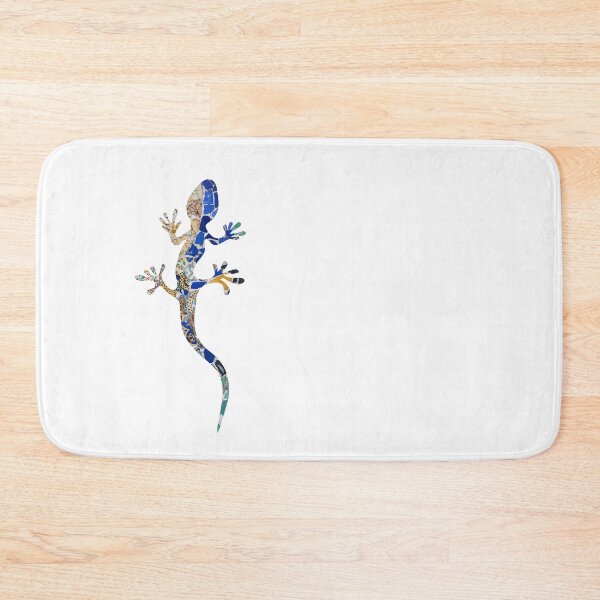 Item preview, Modernist Gaudi Barcelona Gecko in Blue and Gold designed and sold by Fibracreativa.