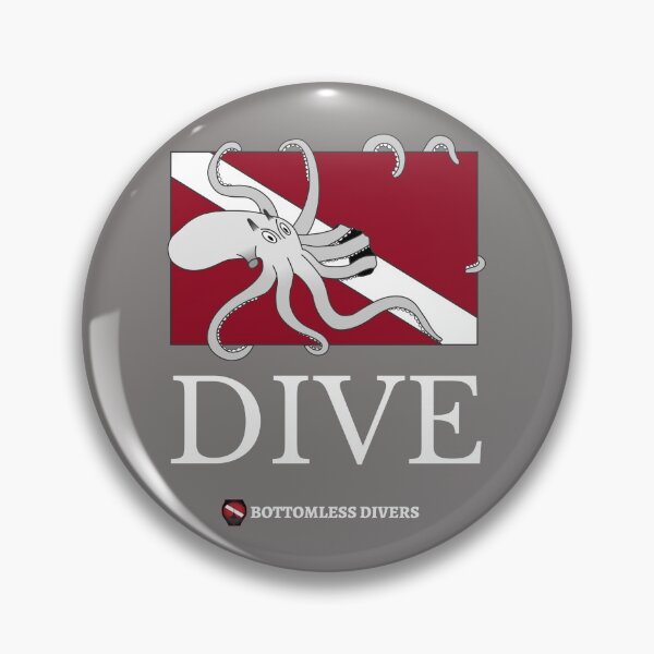 Item preview, Grey Octopus with Dive Flag and White Font designed and sold by BottomlessDiver.
