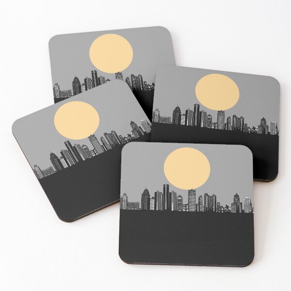 Item preview, detroit skyline minimal designed and sold by BekimART2.