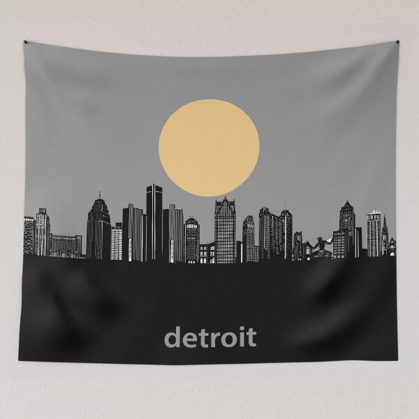 Item preview, detroit skyline minimal designed and sold by BekimART2.