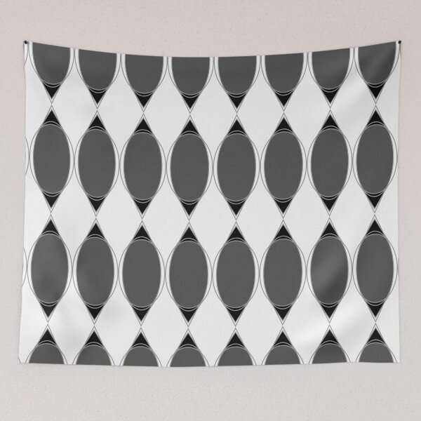 Item preview, Modern Harlequin Ogee Simple -- Black White Slate Grey Minimalist Design designed and sold by ArgyleImp.