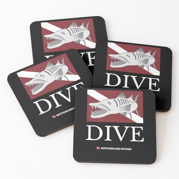 Item preview, Silver Barracuda with Dive Flag and White Font designed and sold by BottomlessDiver.