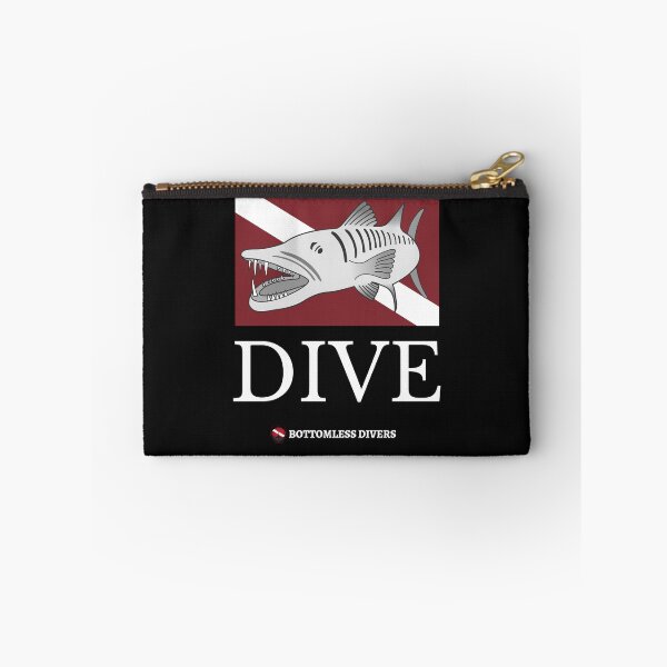Item preview, Silver Barracuda with Dive Flag and White Font designed and sold by BottomlessDiver.