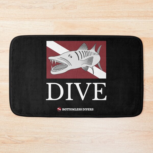 Item preview, Silver Barracuda with Dive Flag and White Font designed and sold by BottomlessDiver.