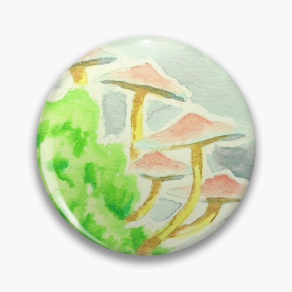 Item preview, Pink capped mushroom watercolour designed and sold by Joyfulattic.